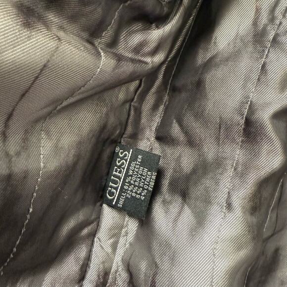 Guess Wool Blend Military Jacket Utility Black Men’s Size Medium - Picture 10 of 10